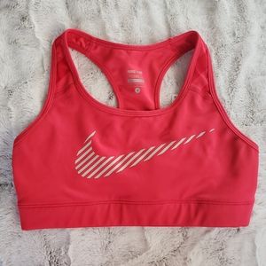 Nike Pro Pink Swoosh Logo Sports Bra